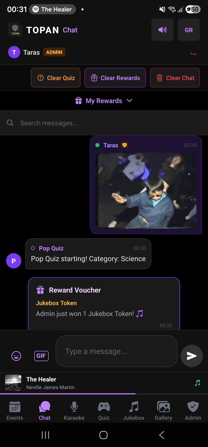 Topan Bar — real-time Chat with rewards